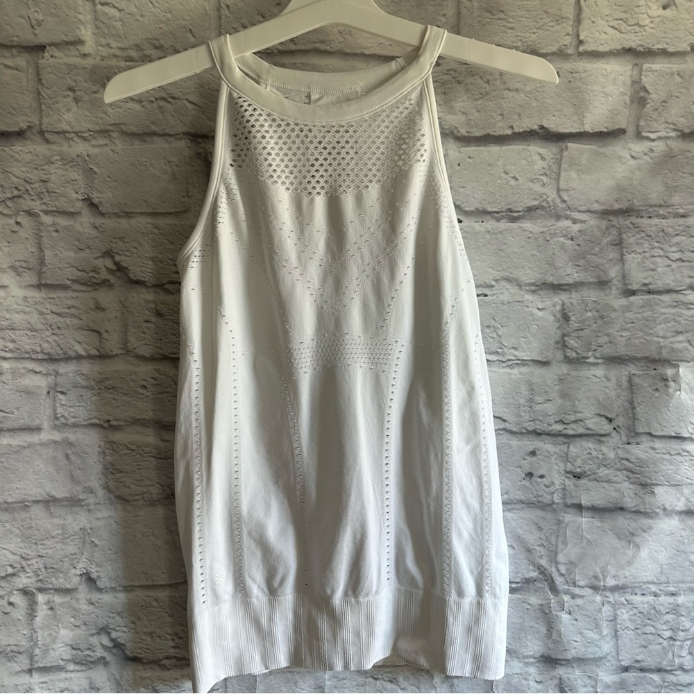 PREOWNED ATHLETA WHITE HIGH NECK TANK TOP WOMENS MEDIUM M